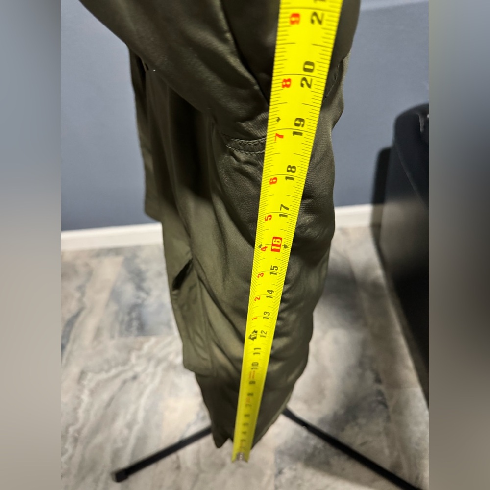 Old Navy Olive Puffer Jacket with Faux Fur Hood - Picture 5 of 6